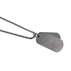 Unisex Jasseron Ketting + Dubbele Dogtag Hanger van Roestvrij Staal