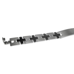 Heren RVS Armband RVS Bicolor met Graveerbare Plaat - Beedte 12mm