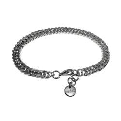 Unisex RVS Gourmet Schakel Armband - Verstelbaar 17-19 cm Breedte 6mm