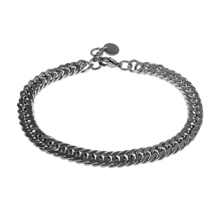 Unisex RVS Gourmet Schakel Armband - Verstelbaar 17-19 cm Breedte 6mm