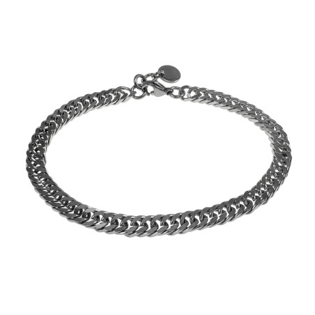 Unisex RVS Gourmet Schakel Armband - Verstelbaar 17-19 cm Breedte 5 mm