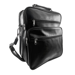 Grote Crossbodytas Zwarte Imitatieleer - Verstelbare Schouderband