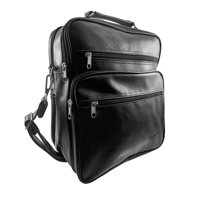 Grote Crossbodytas Zwarte Imitatieleer - Verstelbare Schouderband