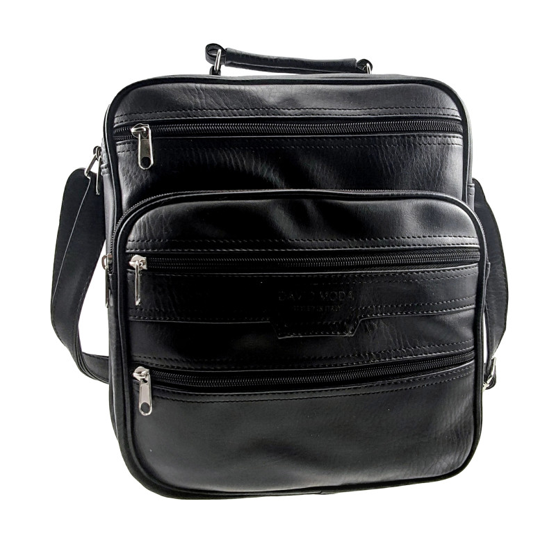 Crossbodytas Zwarte Imitatieleer met Verstelbare Schouderband Unisex