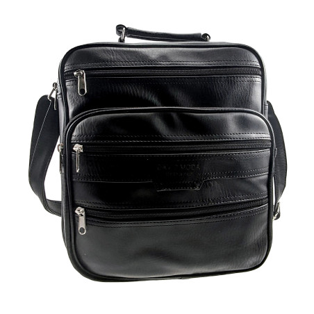 Crossbodytas Zwarte Imitatieleer met Verstelbare Schouderband Unisex