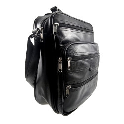 Crossbodytas Zwarte Imitatieleer met Verstelbare Schouderband Unisex