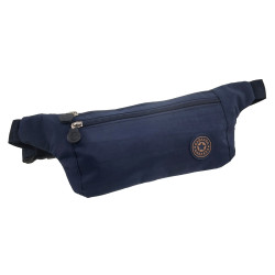 Donkerblauwe Heuptas Unisex Platte en Compacte Buideltas 27x13x1 cm