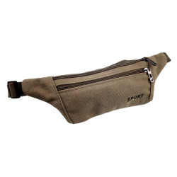 Lichtbruine Oxford-stof Platte Heuptas Unisex  23 x 11 x 1 cm Buiktas
