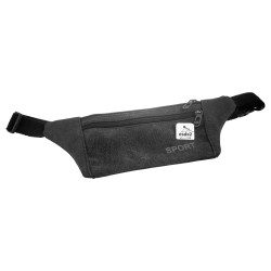 Zwart Antraciet Oxford-stof Platte Heuptas Unisex  23 x 11 x 1 cm