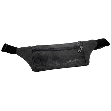 Zwart Antraciet Oxford-stof Platte Heuptas Unisex  23 x 11 x 1 cm