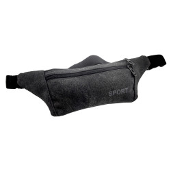 Zwart Antraciet Oxford-stof Platte Heuptas Unisex  23 x 11 x 1 cm