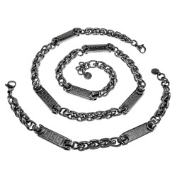 RVS Vossenstaar Ketting met Griekse Details Verstelbaar 55 tot 57 cm