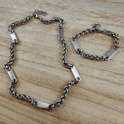 RVS Vossenstaar Armband met Griekse Details Verstelbaar 17 tot 20 cm