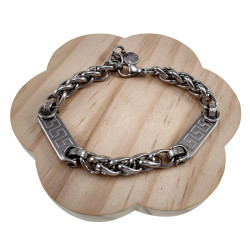 RVS Vossenstaar Armband met Griekse Details Verstelbaar 17 tot 20 cm