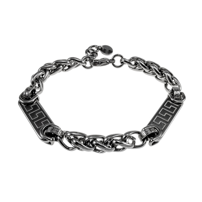 RVS Vossenstaar Armband met Griekse Details Verstelbaar 17 tot 20 cm