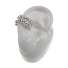 RVS Ear Cuff Clip Oorbel met Dubbele Rij Witte Glasparels Zonder Gaatje