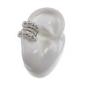 RVS Ear Cuff met Glasparels - 4-Rijgen - Handgemaakt door esde2