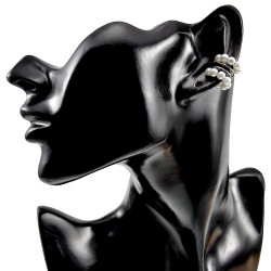 RVS Ear Cuff met Glasparels - 4-Rijgen - Handgemaakt door esde2