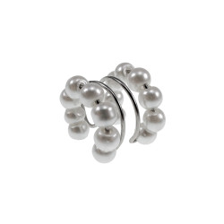 RVS Ear Cuff met Glasparels - 4-Rijgen - Handgemaakt door esde2