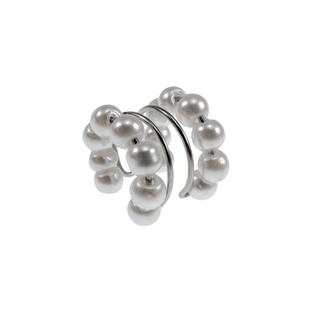 RVS Ear Cuff met Glasparels - 4-Rijgen - Handgemaakt door esde2