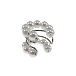 RVS Ear Cuff met Glasparels - 4-Rijgen - Handgemaakt door esde2