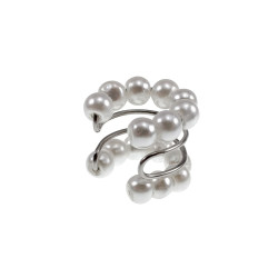 RVS Ear Cuff met Glasparels - 4-Rijgen - Handgemaakt door esde2