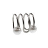 4-Rijgen RVS Ear Cuff Oorbel met Witte Glasparels - 13x13mm - Dames