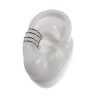 4-Rijgen RVS Ear Cuff Oorbel met Witte Glasparels - 13x13mm - Dames