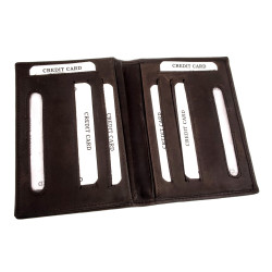 Platte Leren Portemonnee met Kaartvakken en RFID Unisex - Donkerbruin
