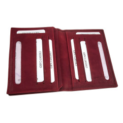 Platte Leren Portemonnee met Kaartvakken en RFID Unisex - Zwart