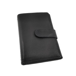 ZwartLeren Portemonnee met RFID-bescherming Pasjesvakken - ID venster