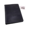 Compacte Donkerblauw Leren Portemonnee RFID-bescherming - ID venster