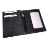 Compacte Donkerblauw Leren Portemonnee RFID-bescherming - ID venster