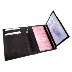 Compacte Zwart Leren Portemonnee RFID-bescherming - ID venster