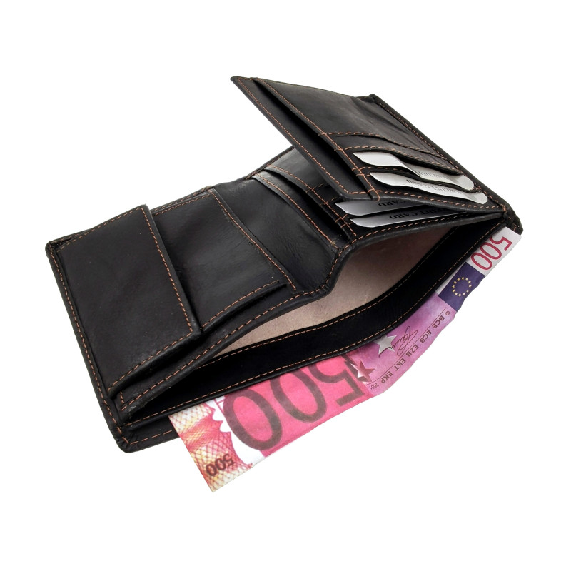 Unisex Portemonnee met Muntvak - RFID-bescherming - 100% buffelleer