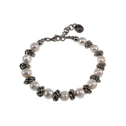 Armband van RVS met Zoetwaterparel - 17 tot 20 cm Exclusief van esde2