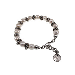 Armband van RVS met Zoetwaterparel - 17 tot 20 cm Exclusief van esde2