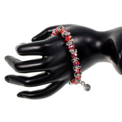 Dames Armband van RVS Rode Kristallen - 16 tot 19cm - Exclusief esde2