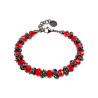 Dames Armband van RVS Rode Kristallen - 16 tot 19cm - Exclusief esde2
