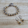 RVS Haakoorbellen met Gele Kristallen - Lengte 38 mm - Handgemaakt