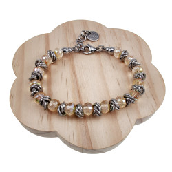 Dames Armband van RVS met Gele Kristallen 16 tot 19cm Exclusief esde2