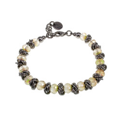 Dames Armband van RVS met Gele Kristallen 16 tot 19cm Exclusief esde2