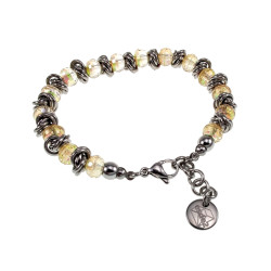 Dames Armband van RVS met Gele Kristallen 16 tot 19cm Exclusief esde2