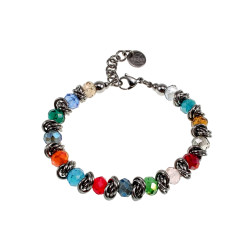 Armband van RVS met Multicolor Kristallen 16 tot 19cm Exclusief esde2