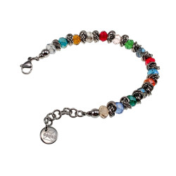 Armband van RVS met Multicolor Kristallen 16 tot 19cm Exclusief esde2