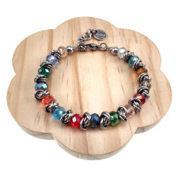 Armband van RVS met Multicolor Kristallen 16 tot 19cm Exclusief esde2