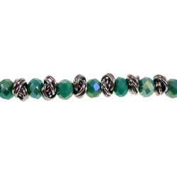 Armband van RVS met Mintgroen Kristallen 16 tot 19cm Exclusief esde2