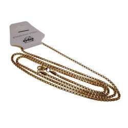 Jasseron Ketting Unisex - Verguld RVS - Lengte 80 cm – 2 mm