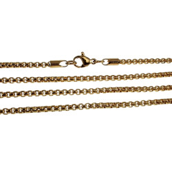 Jasseron Ketting Unisex - Verguld RVS - Lengte 80 cm – 2 mm