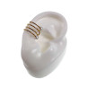 4-Rijgen Goudkleurige RVS Ear Cuff Oorbel met Witte Glasparels 13x13mm